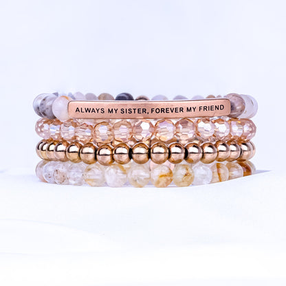 ALWAYS MY SISTER 4 BRACELET GIFT SET - BAMBOO - Inspiration Co.