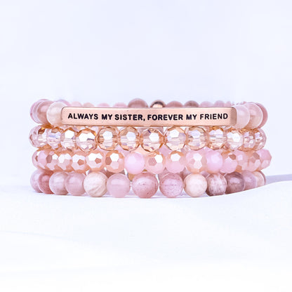 ALWAYS MY SISTER 4 BRACELET GIFT SET - SUNSTONE - Inspiration Co.