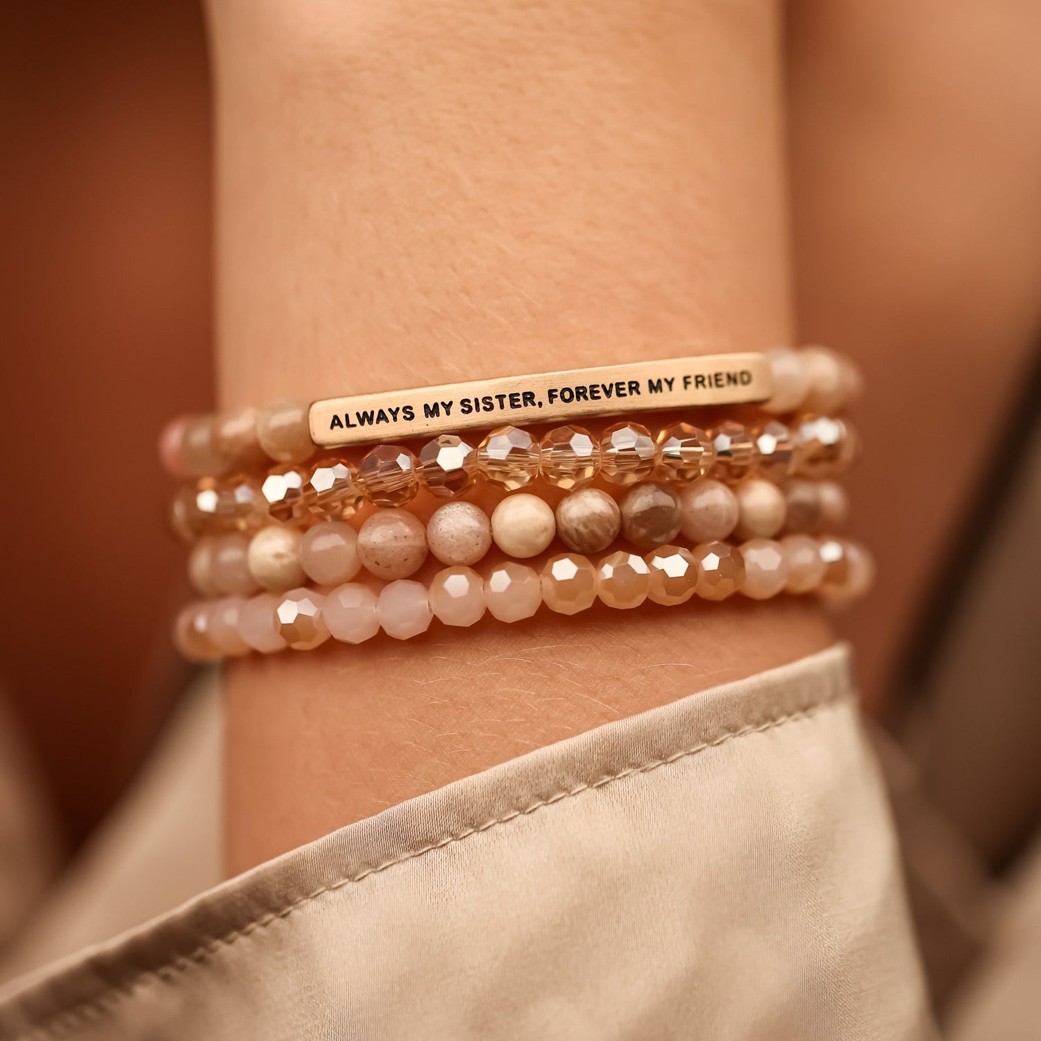 ALWAYS MY SISTER 4 BRACELET GIFT SET - SUNSTONE - Inspiration Co.