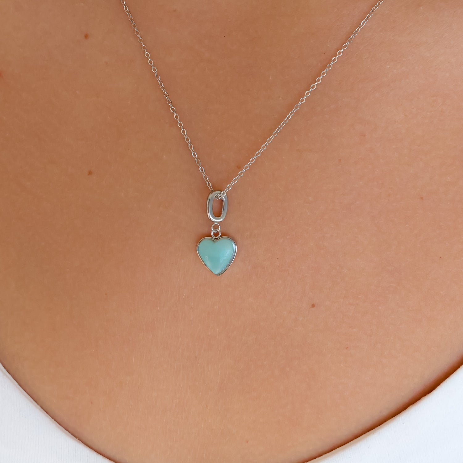 AMAZONITE HEART CHARM