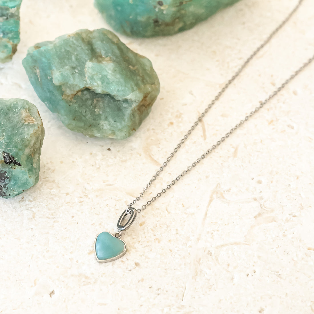 AMAZONITE HEART CHARM