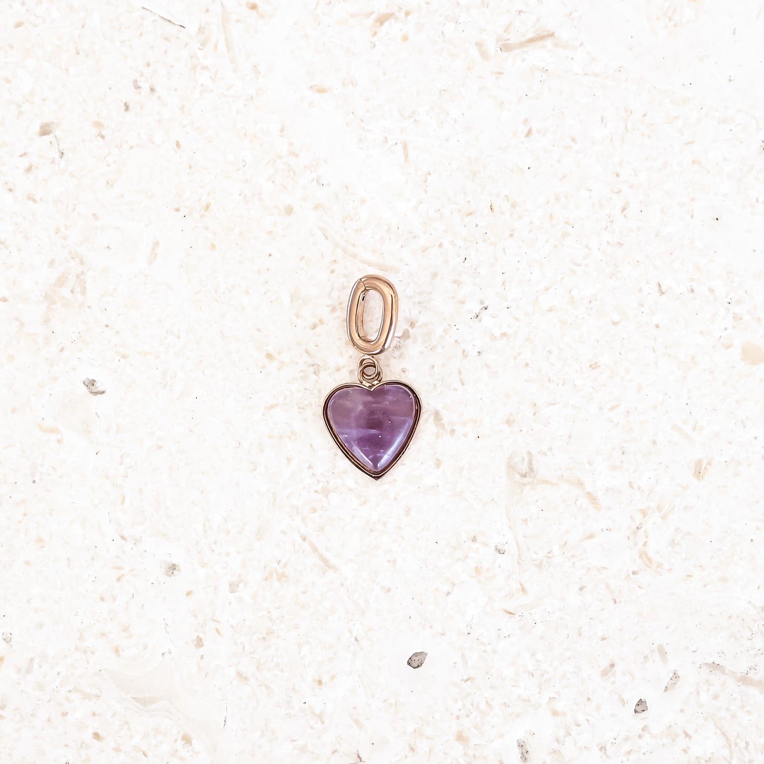 AMETHYST HEART CHARM