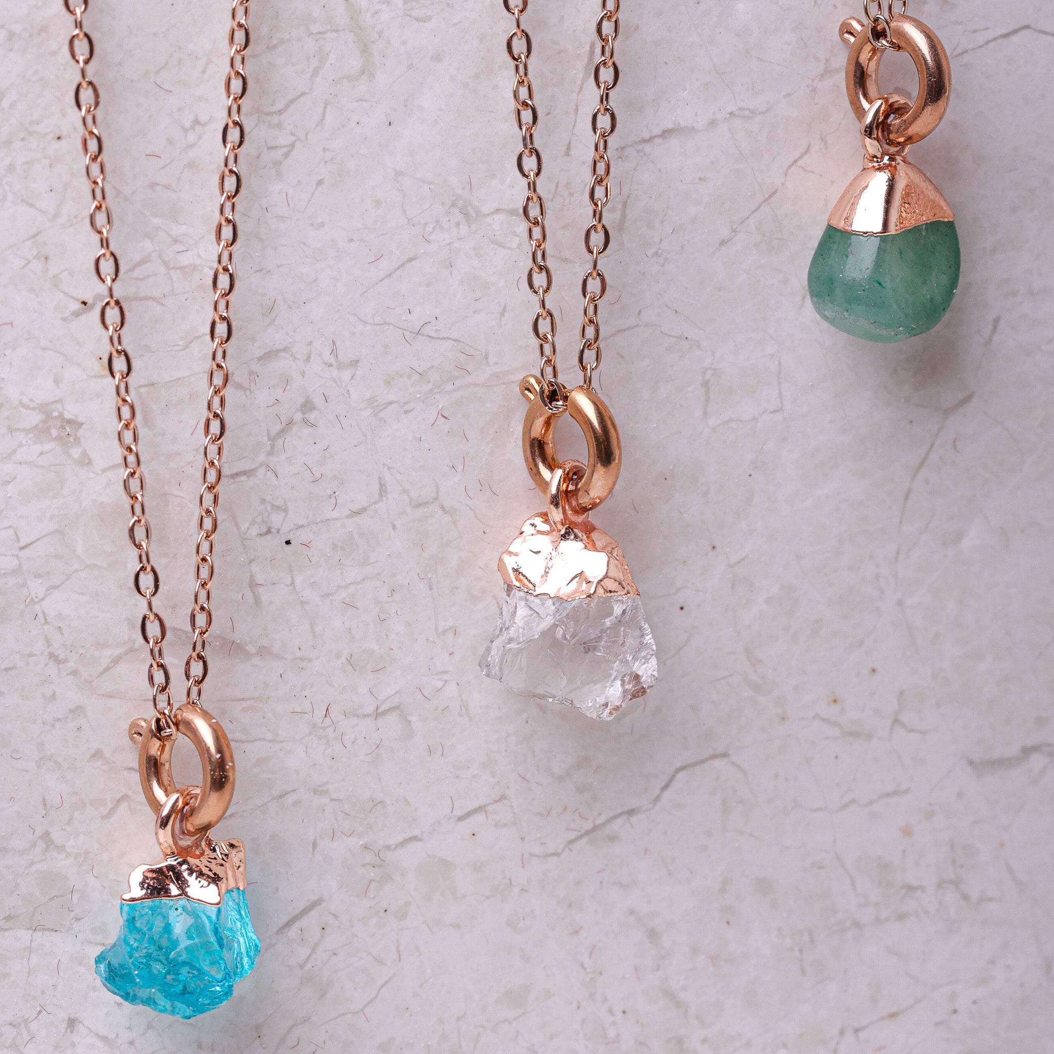 Aquamarine(MARCH) Raw Birthstone Charm - Inspiration Co.