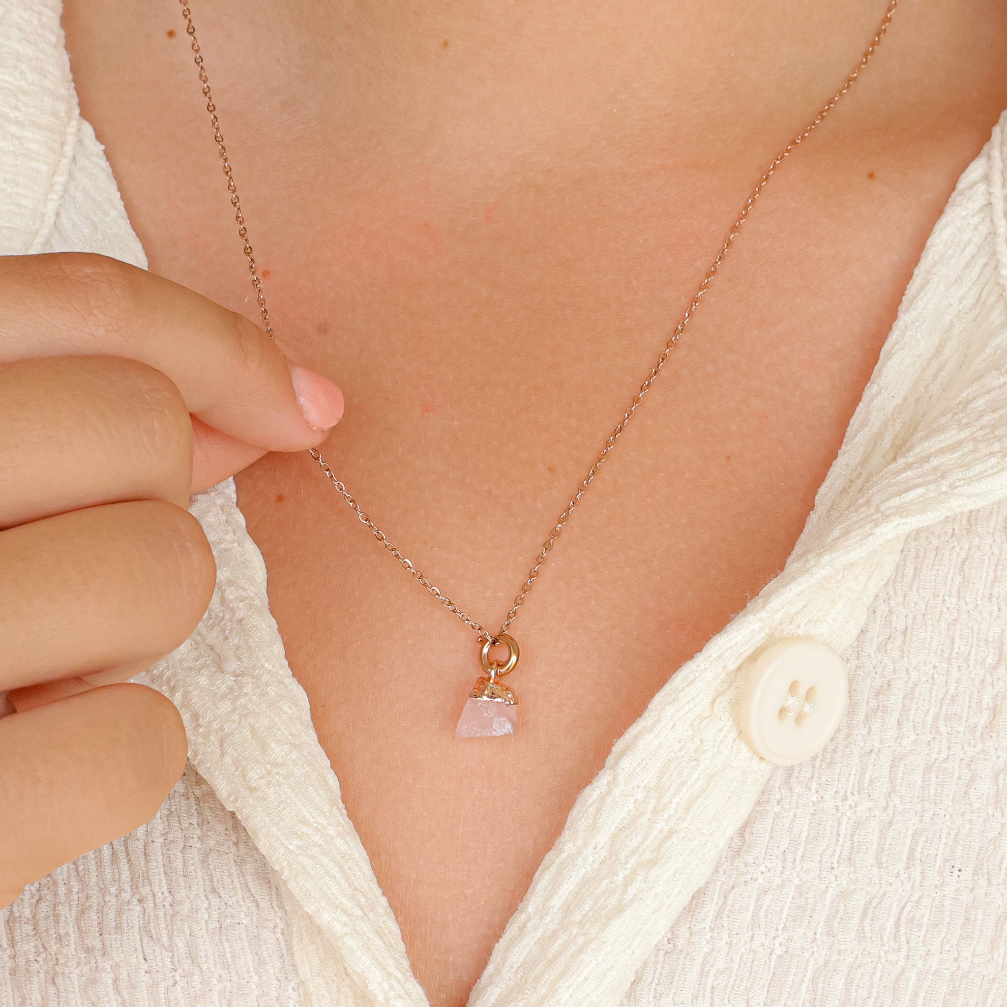 Aquamarine(MARCH) Raw Birthstone Charm - Inspiration Co.