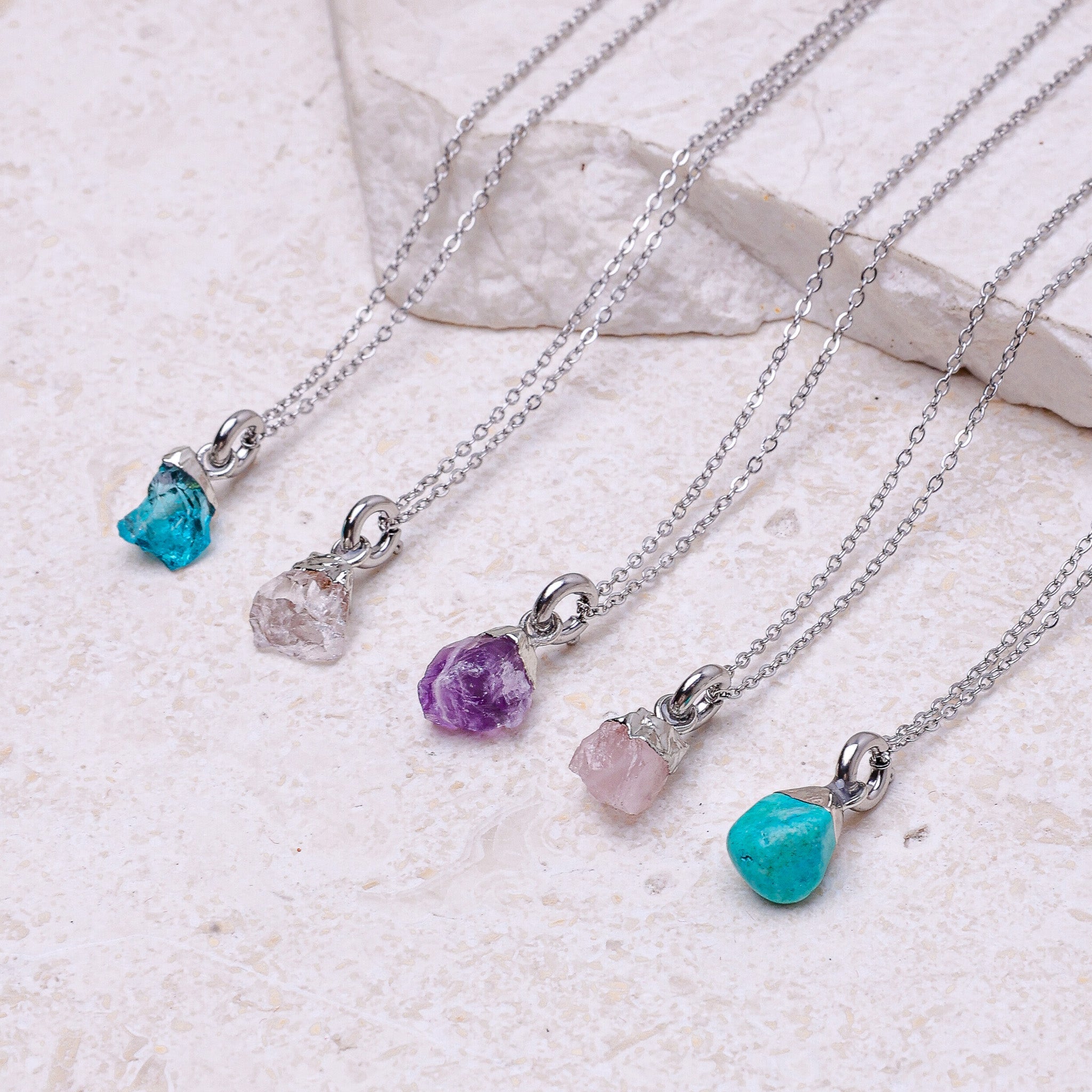 Aquamarine(MARCH) Raw Birthstone Charm - Inspiration Co.