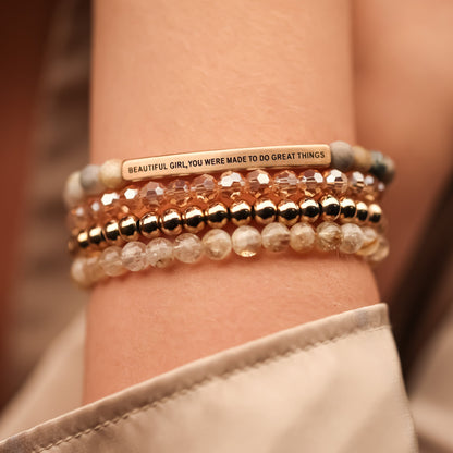 BEAUTIFUL GIRL 4 BRACELET GIFT SET - BAMBOO - Inspiration Co.