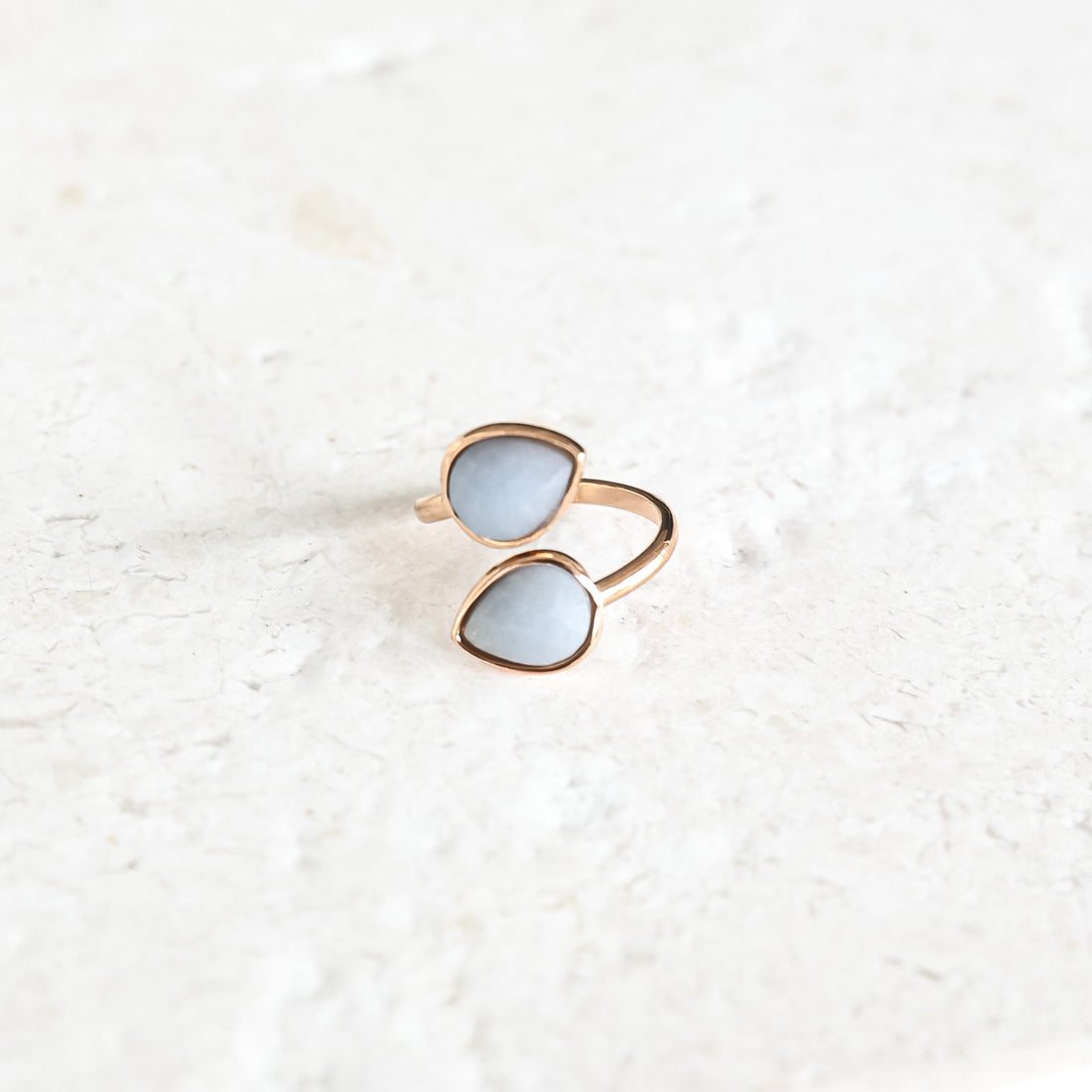 Blue Angelite Teardrop Ring - Inspiration Co.