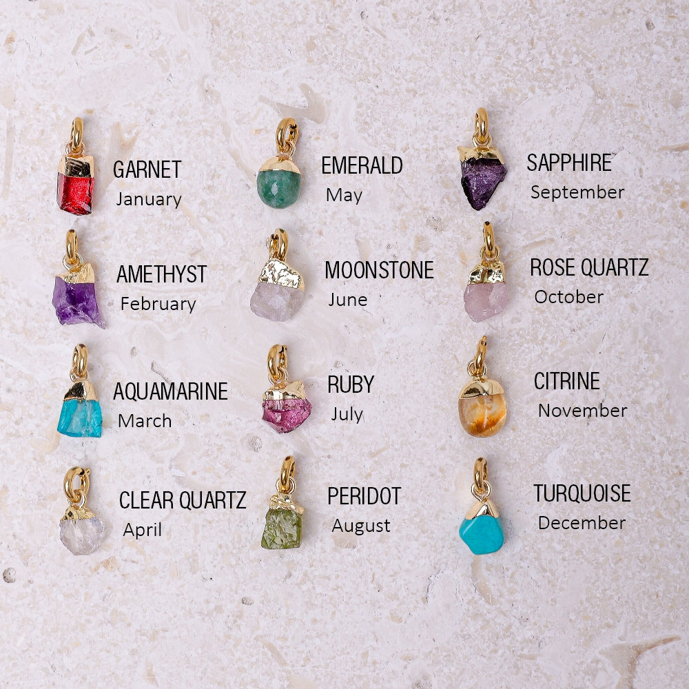 Sapphire(SEPT) Raw Birthstone Charm