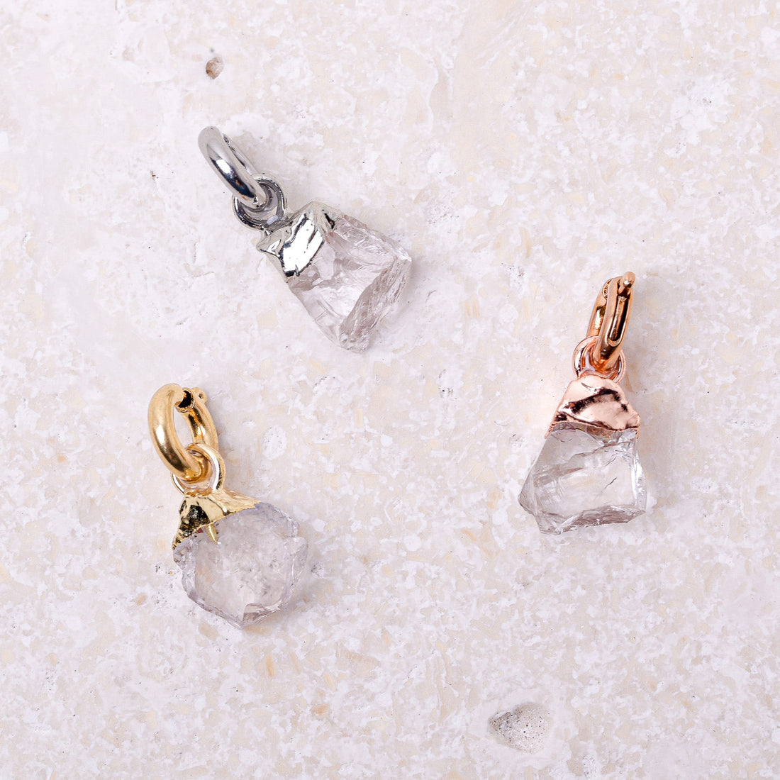 Clear Quartz (APRIL) Raw Birthstone Charm - Inspiration Co.