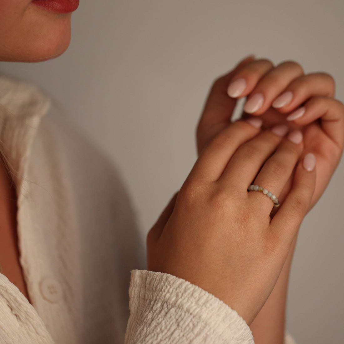 EARTHSTONE STRETCH RING - AMAZONITE - Inspiration Co.