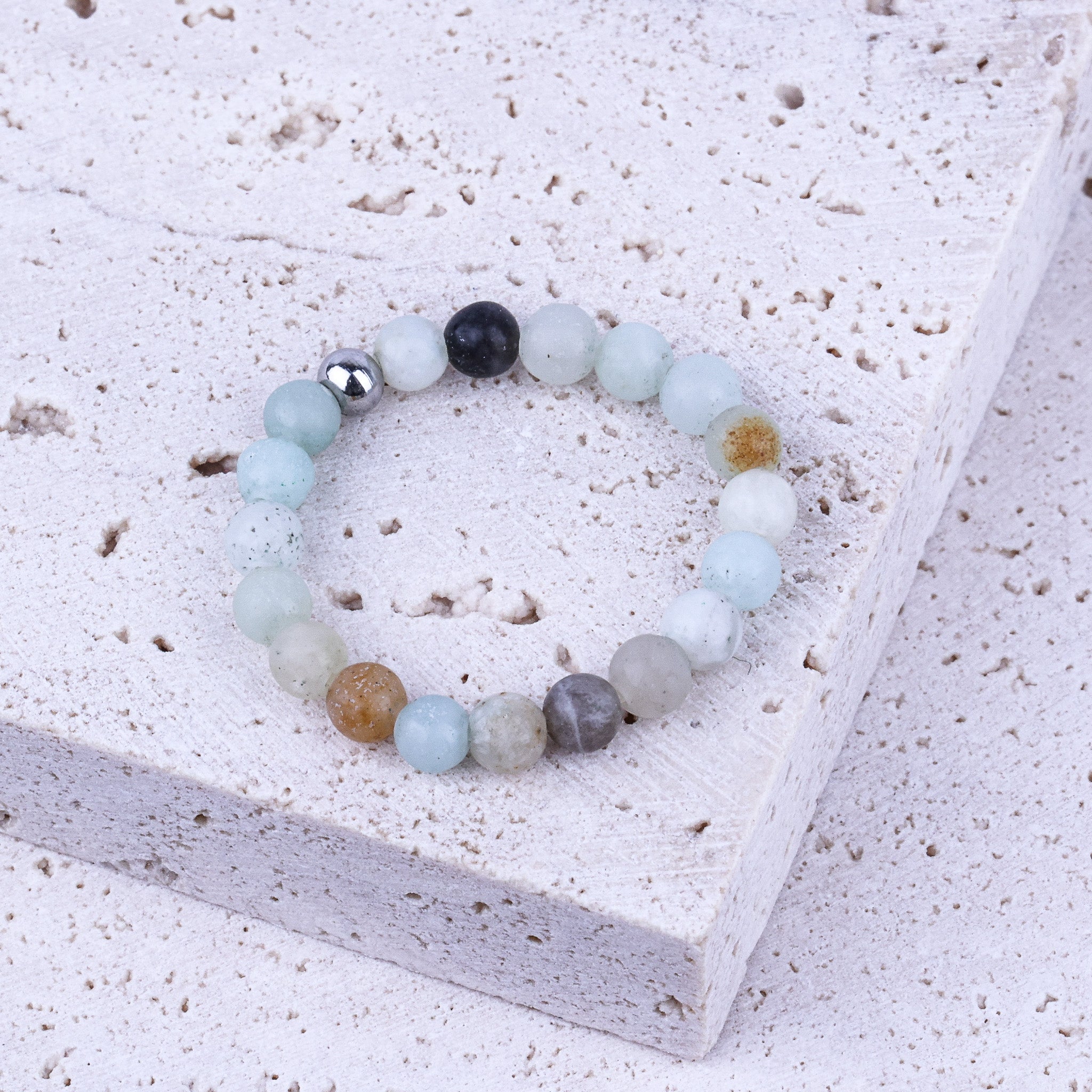 EARTHSTONE STRETCH RING - AMAZONITE - Inspiration Co.