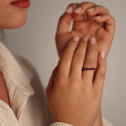 EARTHSTONE STRETCH RING - AMETHYST - Inspiration Co.