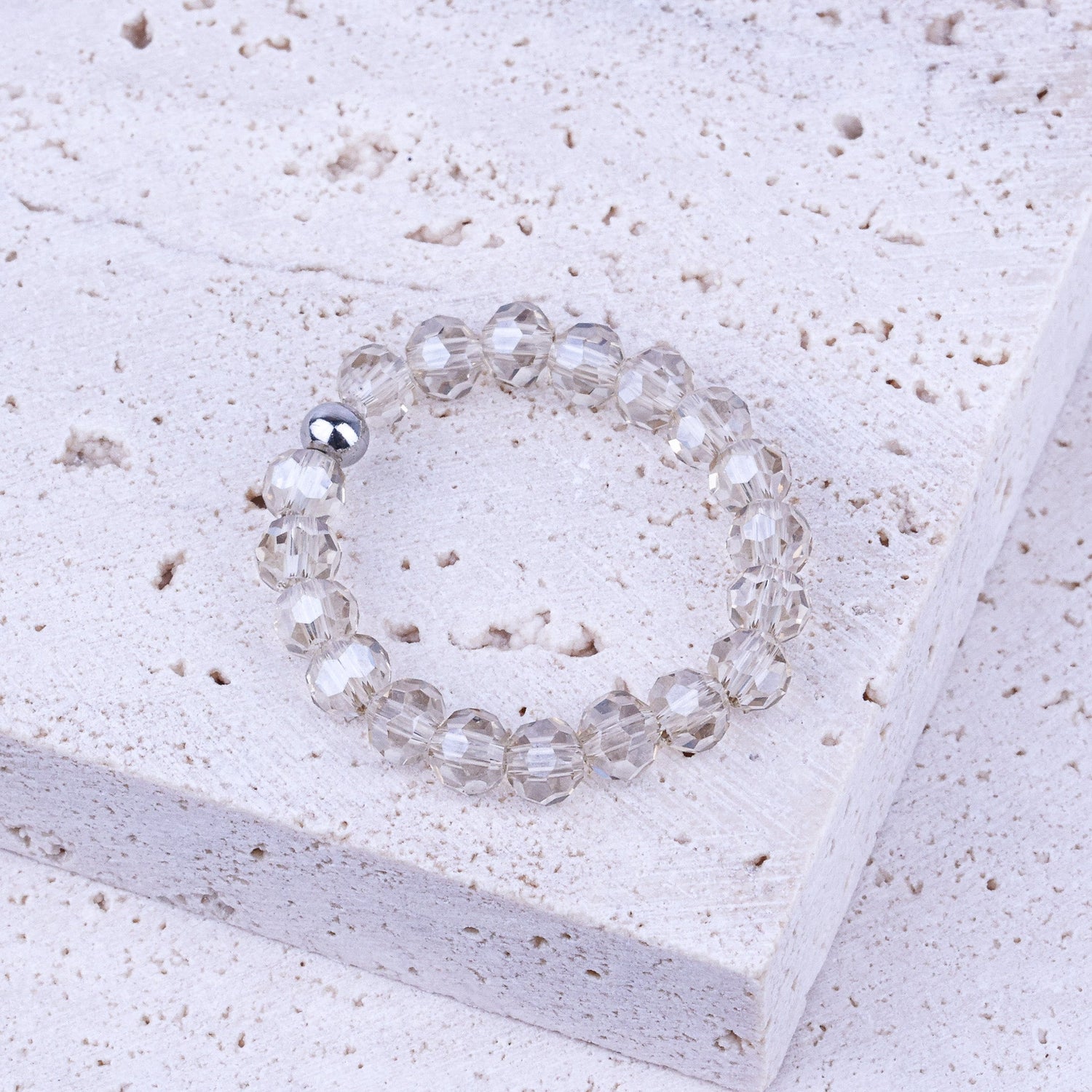 EARTHSTONE STRETCH RING - CHAMPAGNE CRYSTAL - Inspiration Co.