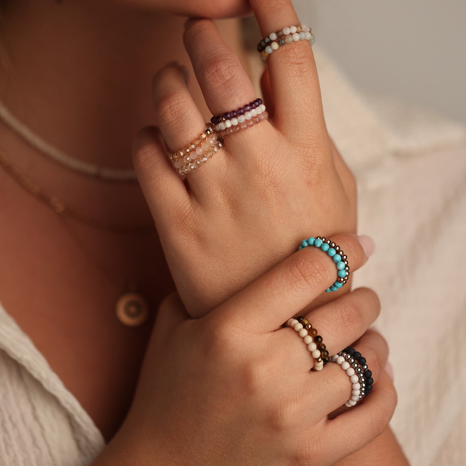 EARTHSTONE STRETCH RING - MATTE JASPER - Inspiration Co.