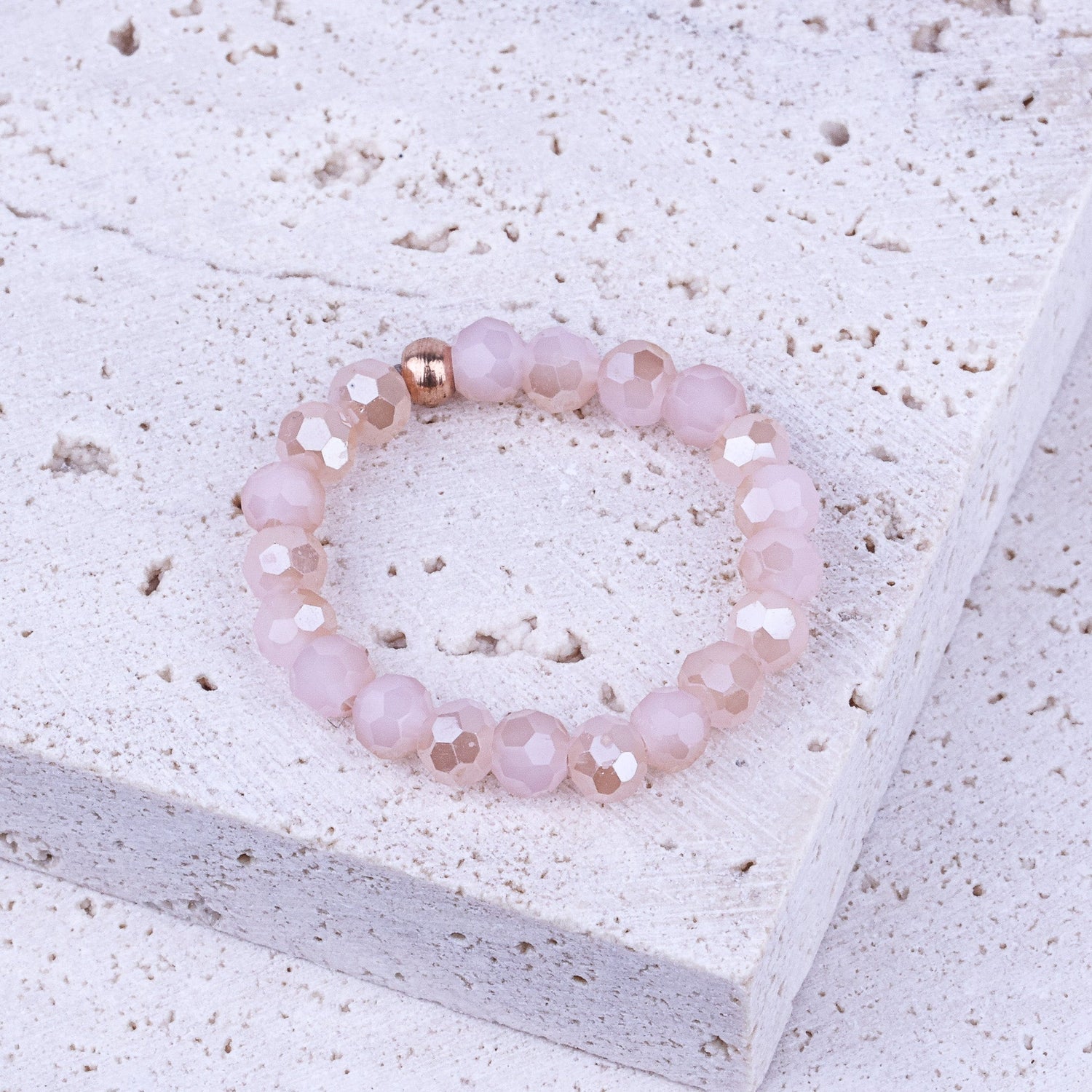 EARTHSTONE STRETCH RING - PINK JADE CRYSTAL - Inspiration Co.