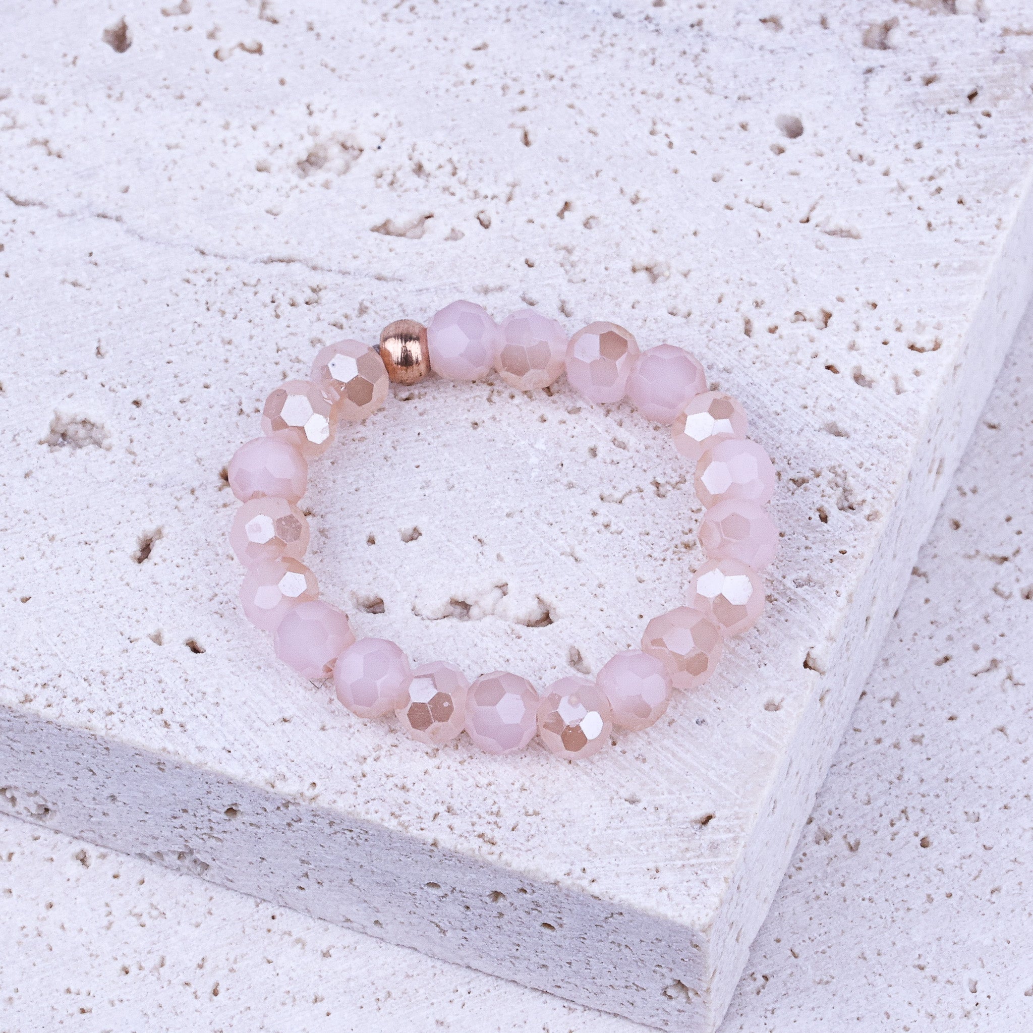 EARTHSTONE STRETCH RING - PINK JADE CRYSTAL - Inspiration Co.
