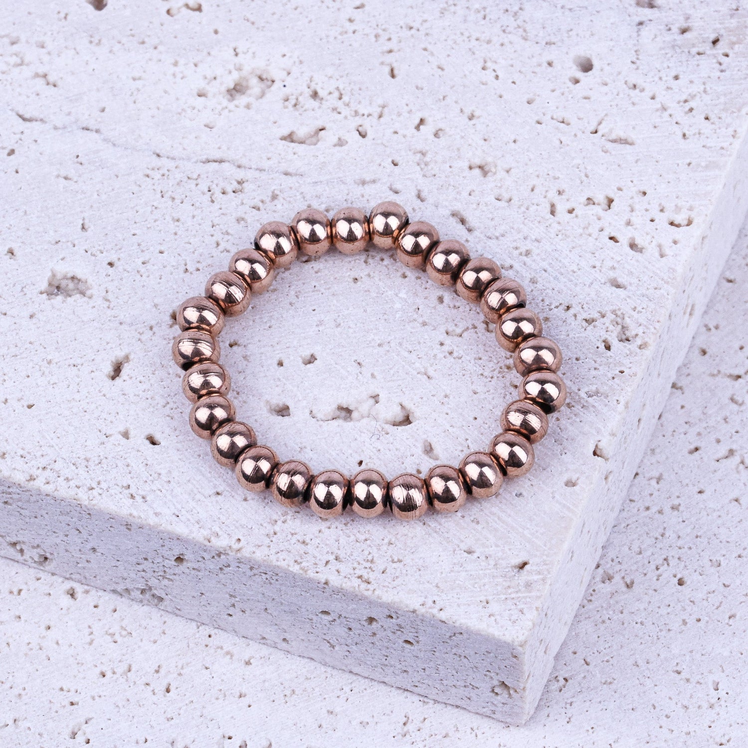 EARTHSTONE STRETCH RING - ROSE GOLD - Inspiration Co.