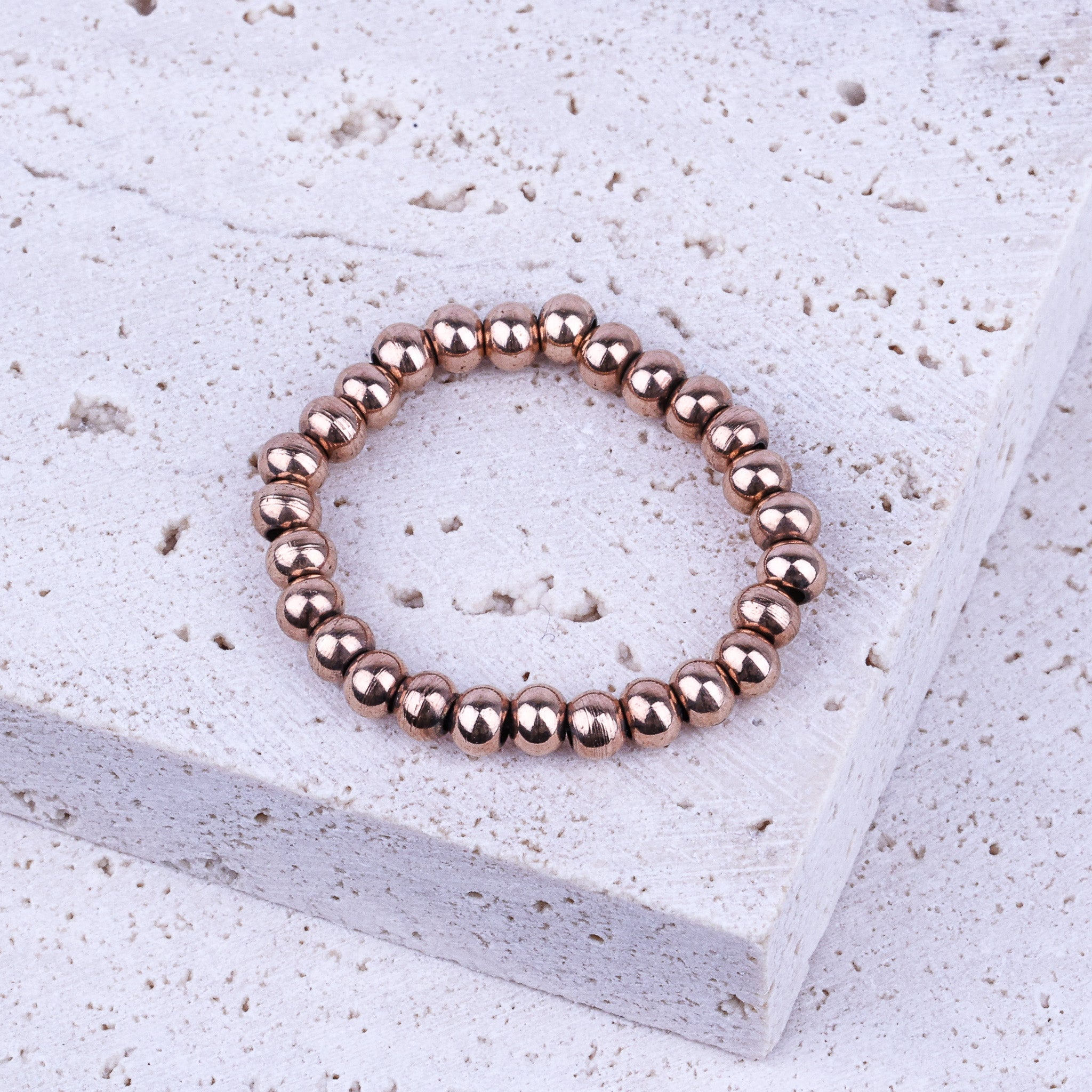EARTHSTONE STRETCH RING - ROSE GOLD - Inspiration Co.