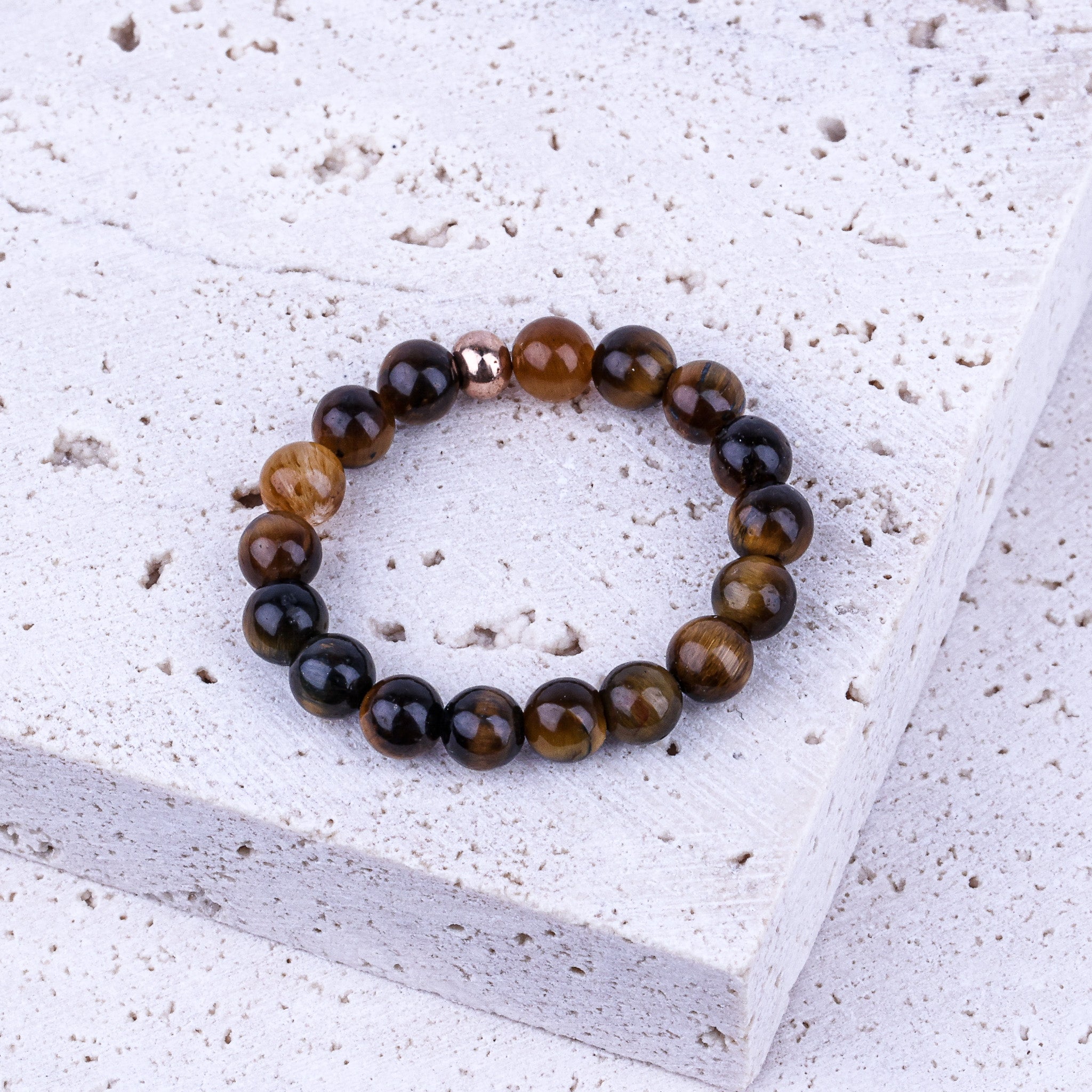 EARTHSTONE STRETCH RING - TIGERS EYE - Inspiration Co.