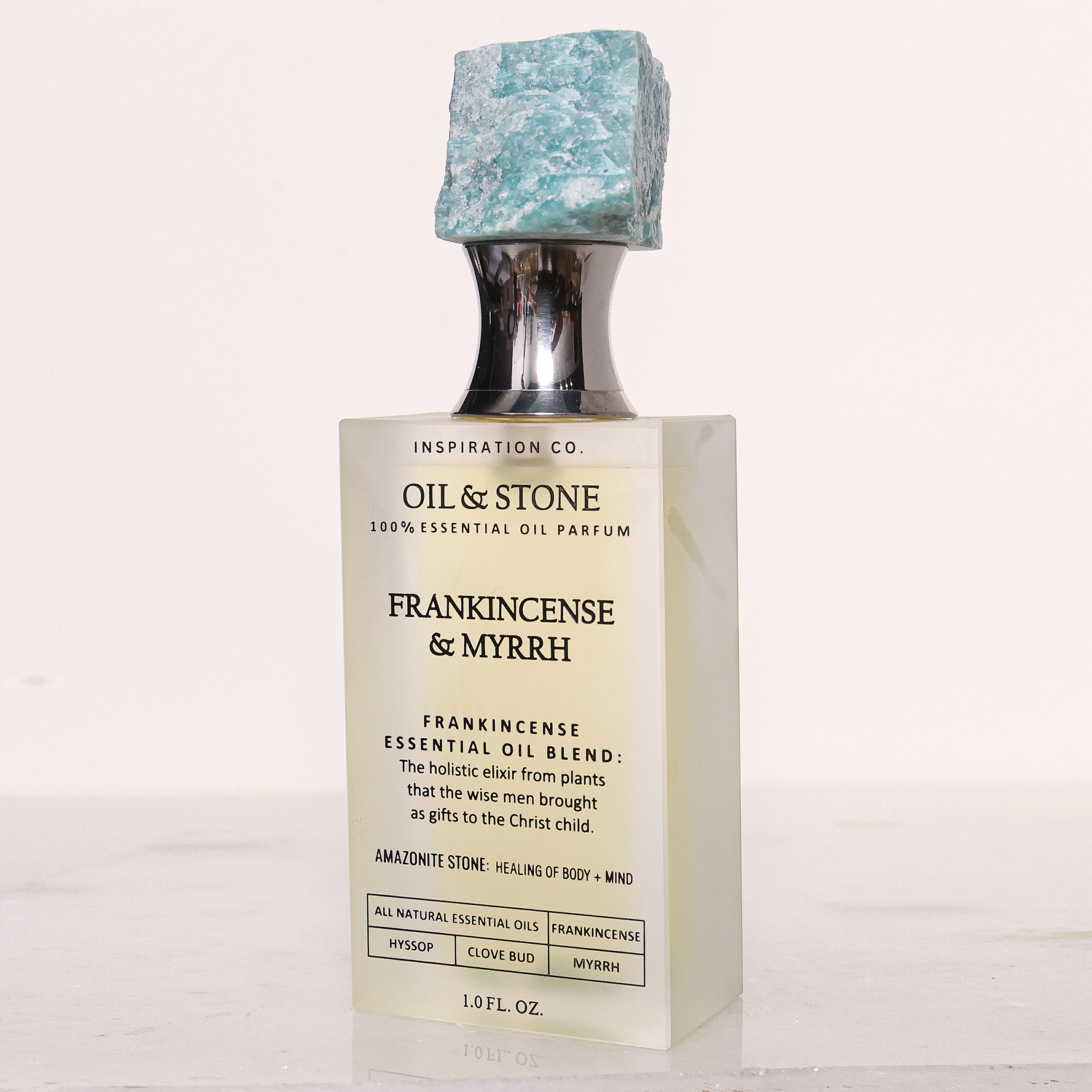 FRANKINCENSE &amp; MYRRH / TRANQUIL OASIS - AMAZONITE PREMIUM OIL PERFUME