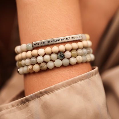 GOD IS WITHIN HER 4 BRACELET GIFT SET - AMAZONITE - Inspiration Co.