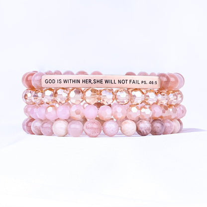 GOD IS WITHIN HER 4 BRACELET GIFT SET - SUNSTONE - Inspiration Co.