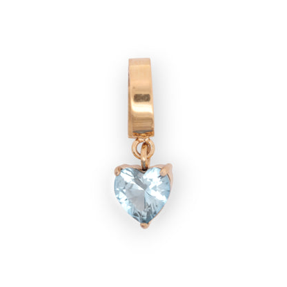 HEART BIRTHSTONE CHARM - AQUAMARINE (MARCH)