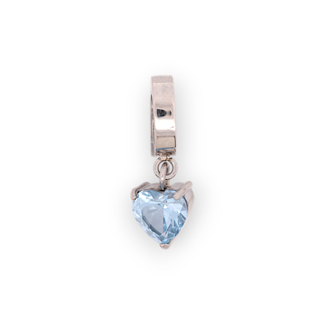 HEART BIRTHSTONE CHARM - AQUAMARINE (MARCH)