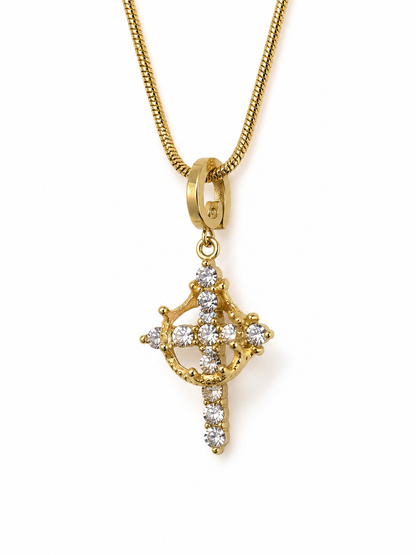 CROWNED CROSS CHARM