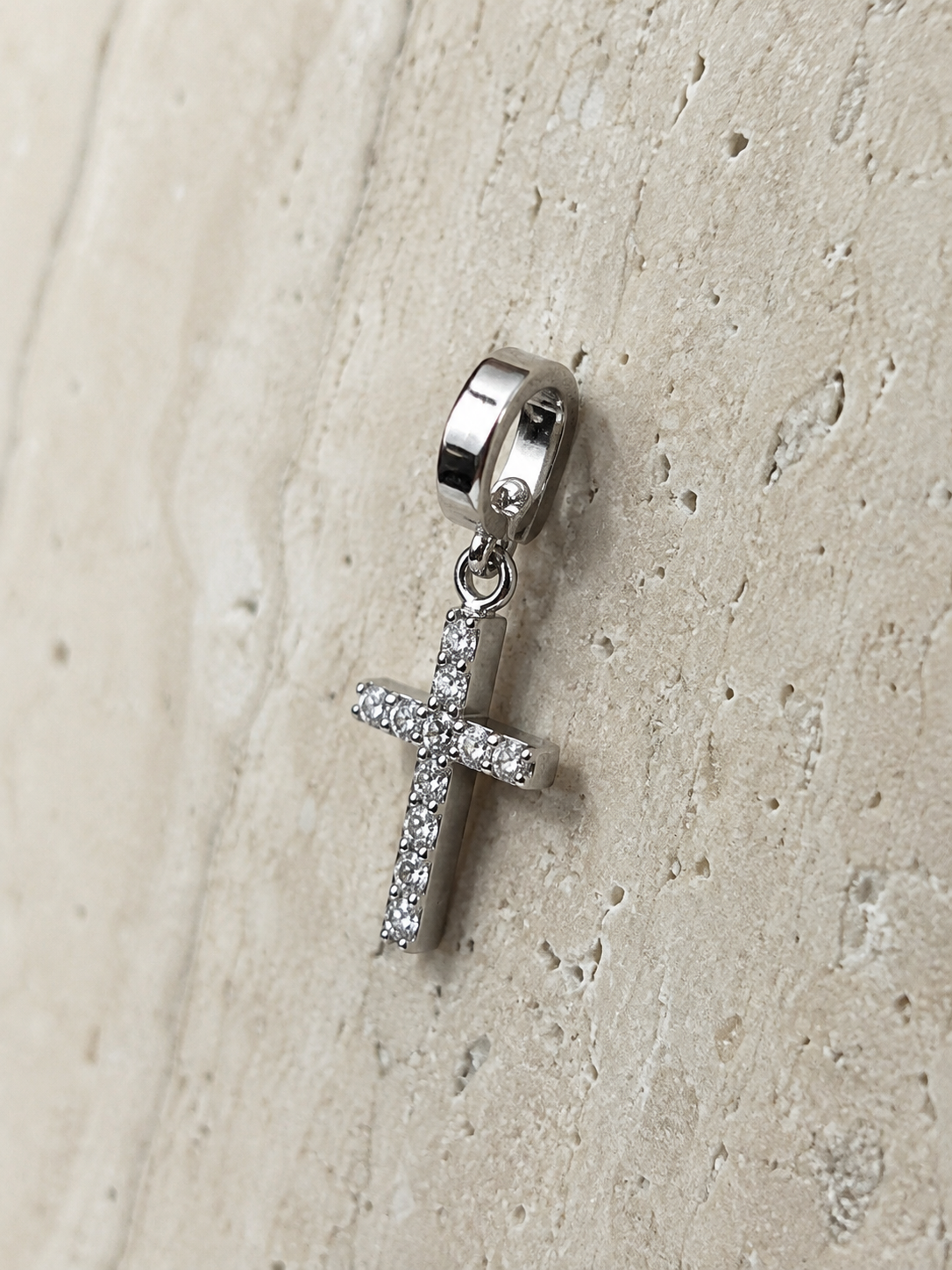 SMALL STUDDED CROSS CHARM