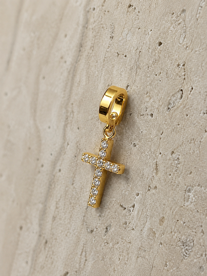 SMALL STUDDED CROSS CHARM