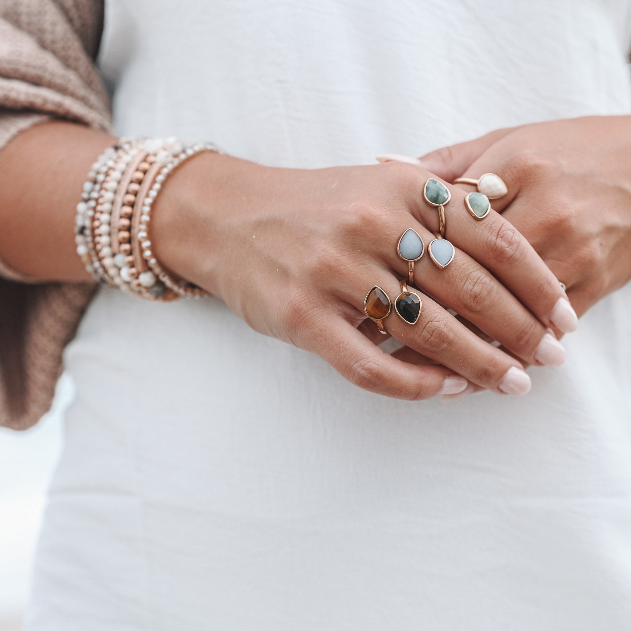 Jasper Teardrop Ring - Inspiration Co.