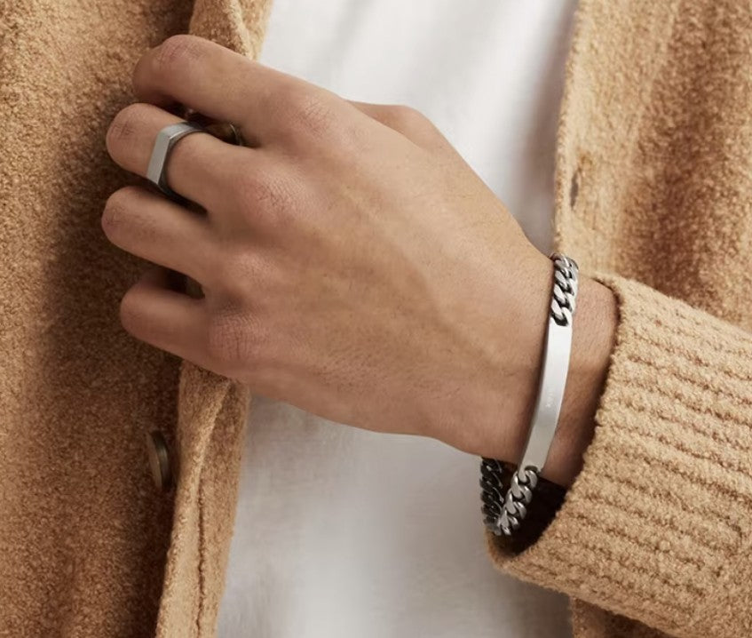 ENGRAVED MENS CHAIN BRACELET