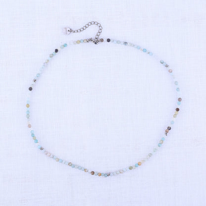 MICRO GEMSTONE NECKLACE - AMAZONITE - Inspiration Co.