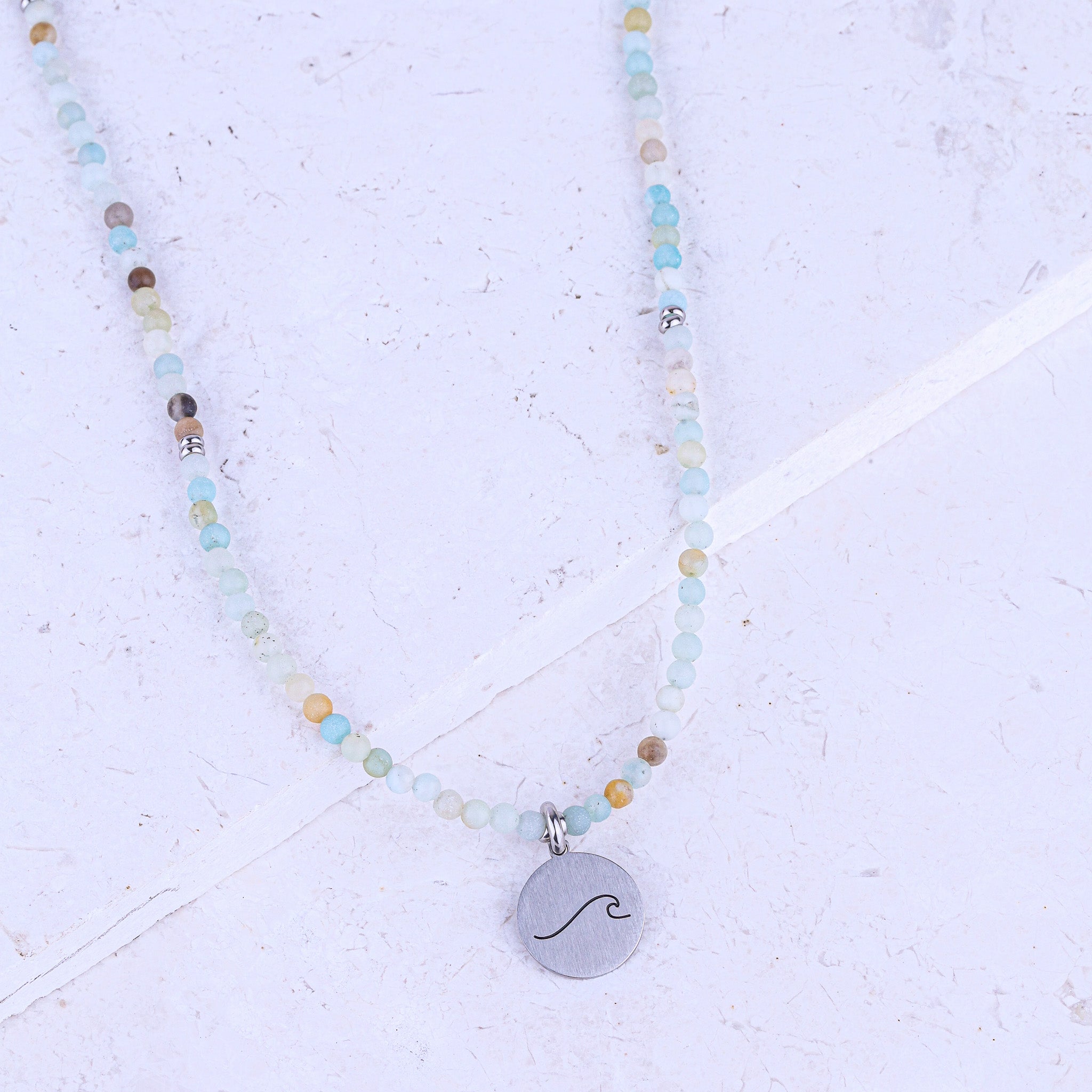 MICRO GEMSTONE NECKLACE - AMAZONITE - Inspiration Co.
