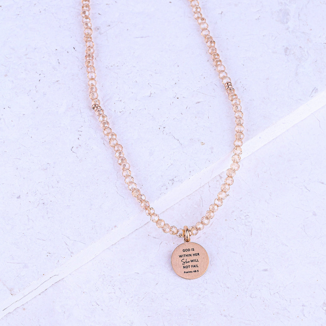 MICRO GEMSTONE NECKLACE - AMBER CRYSTAL - Inspiration Co.