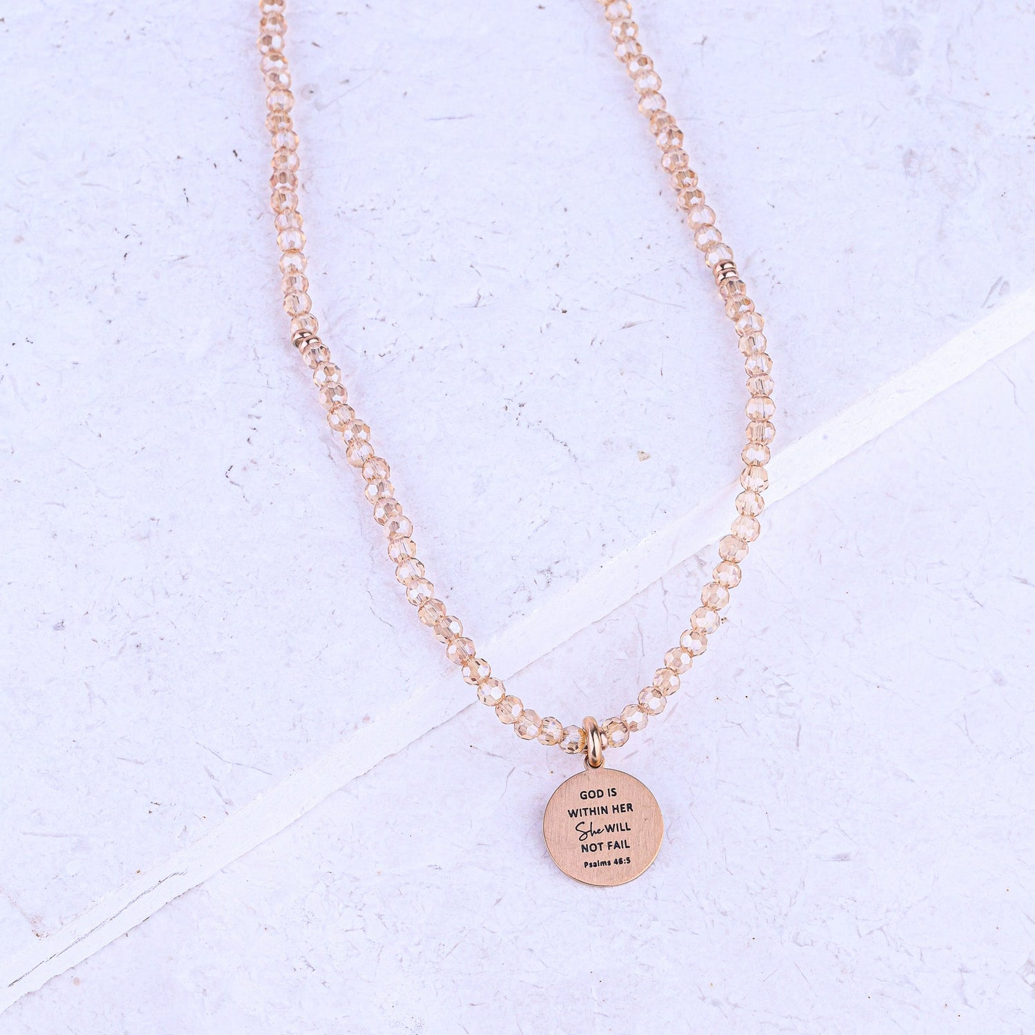 MICRO GEMSTONE NECKLACE - AMBER CRYSTAL - Inspiration Co.