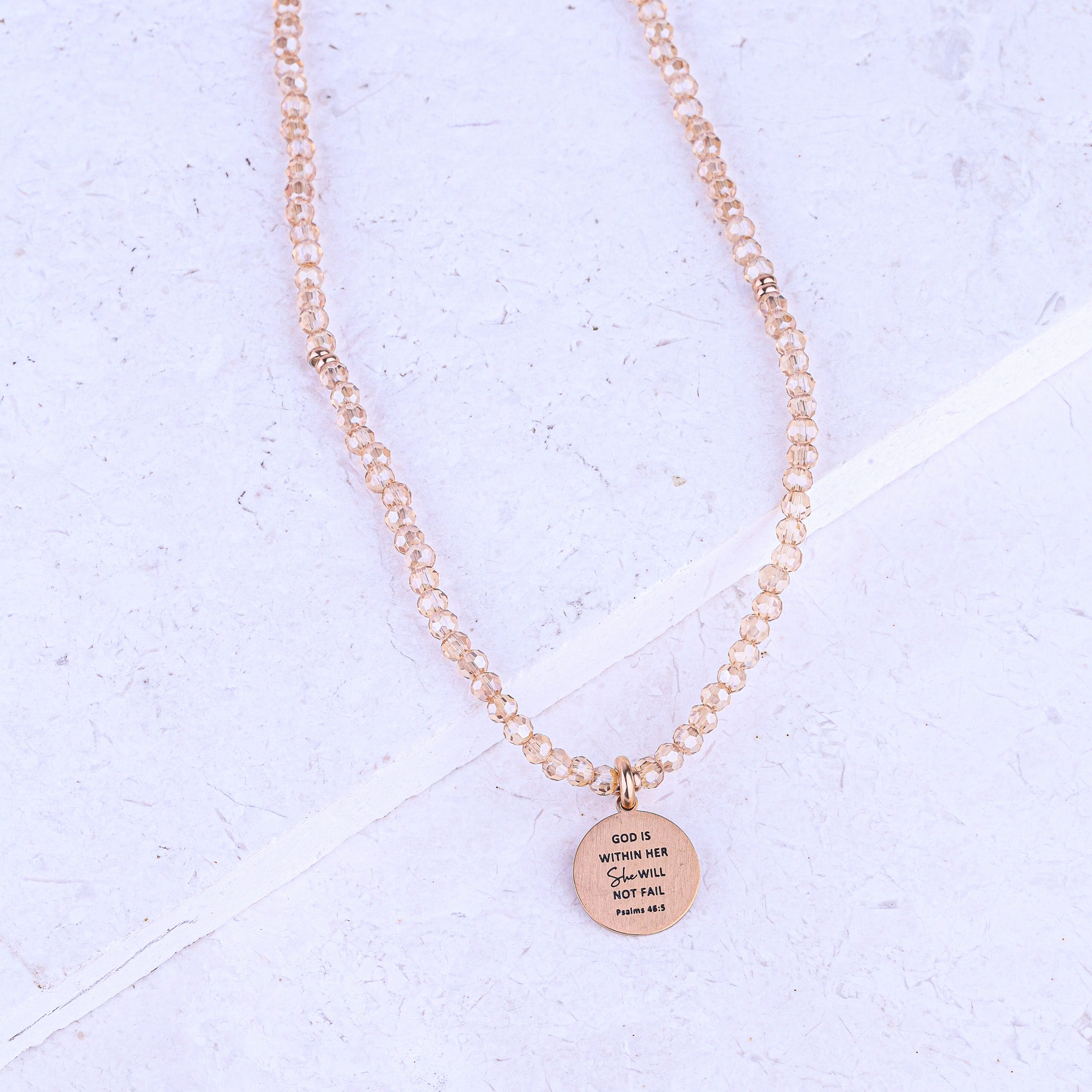 MICRO GEMSTONE NECKLACE - AMBER CRYSTAL - Inspiration Co.