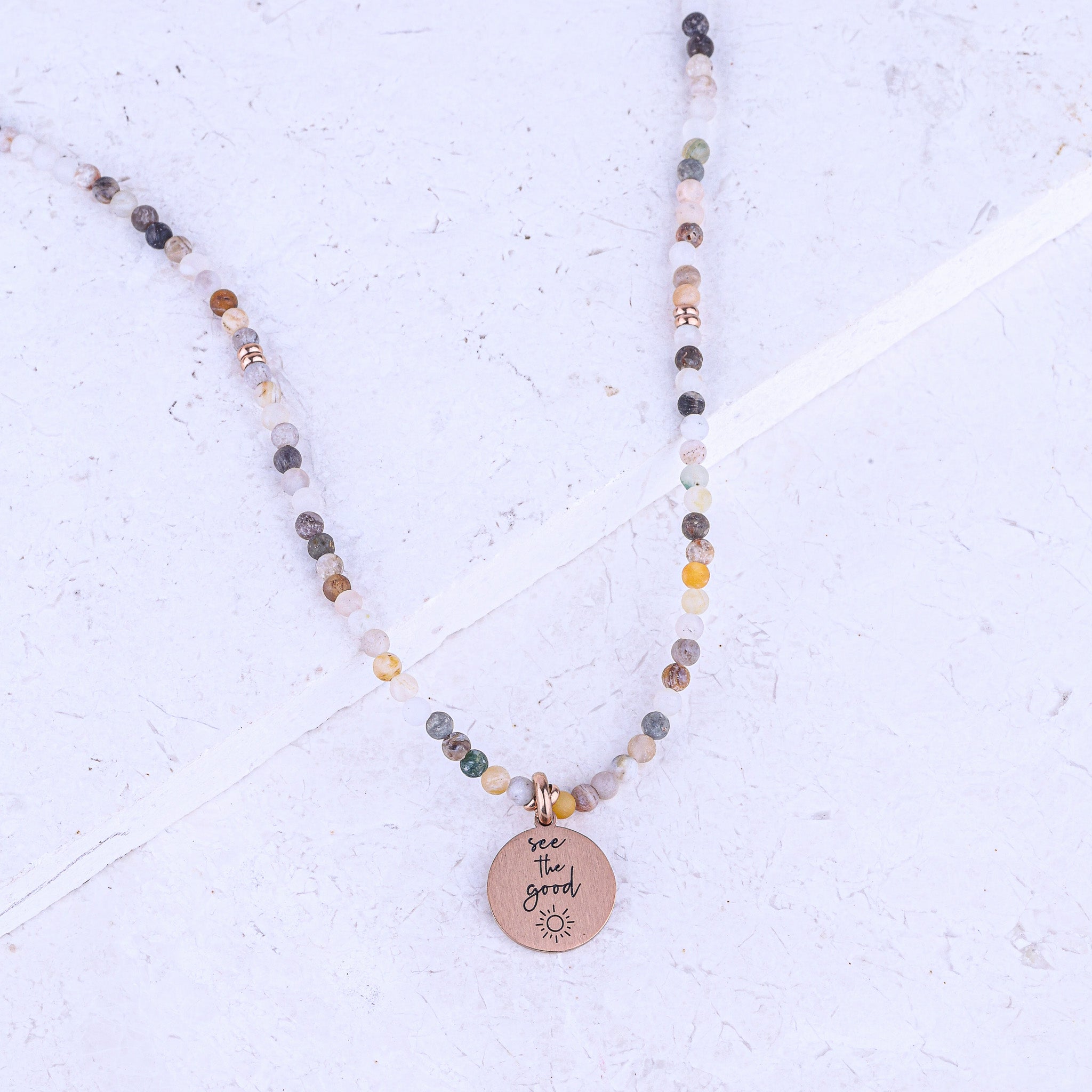 MICRO GEMSTONE NECKLACE - BAMBOO - Inspiration Co.