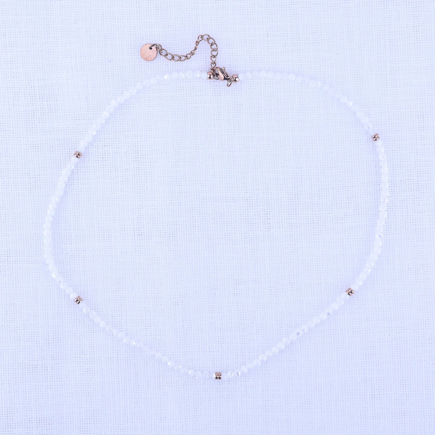 MICRO GEMSTONE NECKLACE - MOTHER OF PEARL - Inspiration Co.