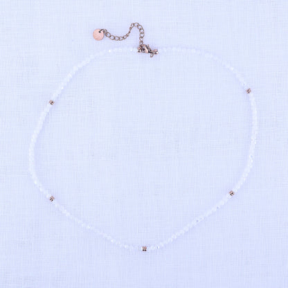 MICRO GEMSTONE NECKLACE - MOTHER OF PEARL - Inspiration Co.