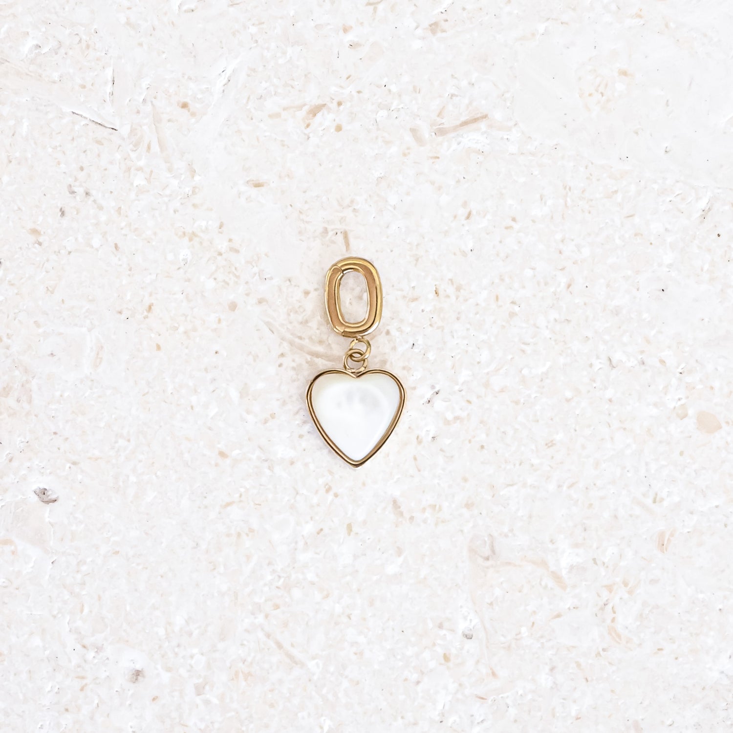 MOTHER OF PEARL HEART CHARM