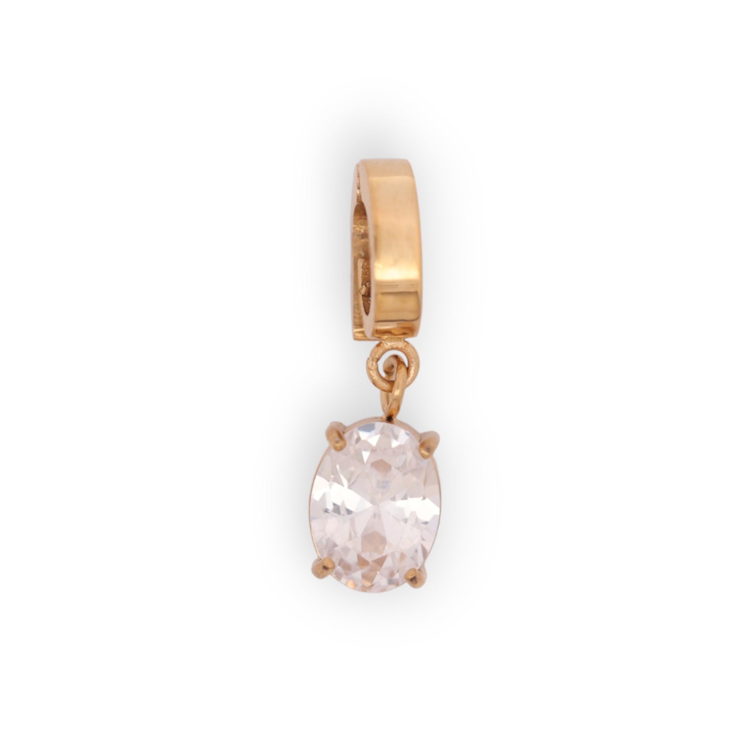 OVAL BIRTHSTONE CHARM - DIAMOND (APRIL)