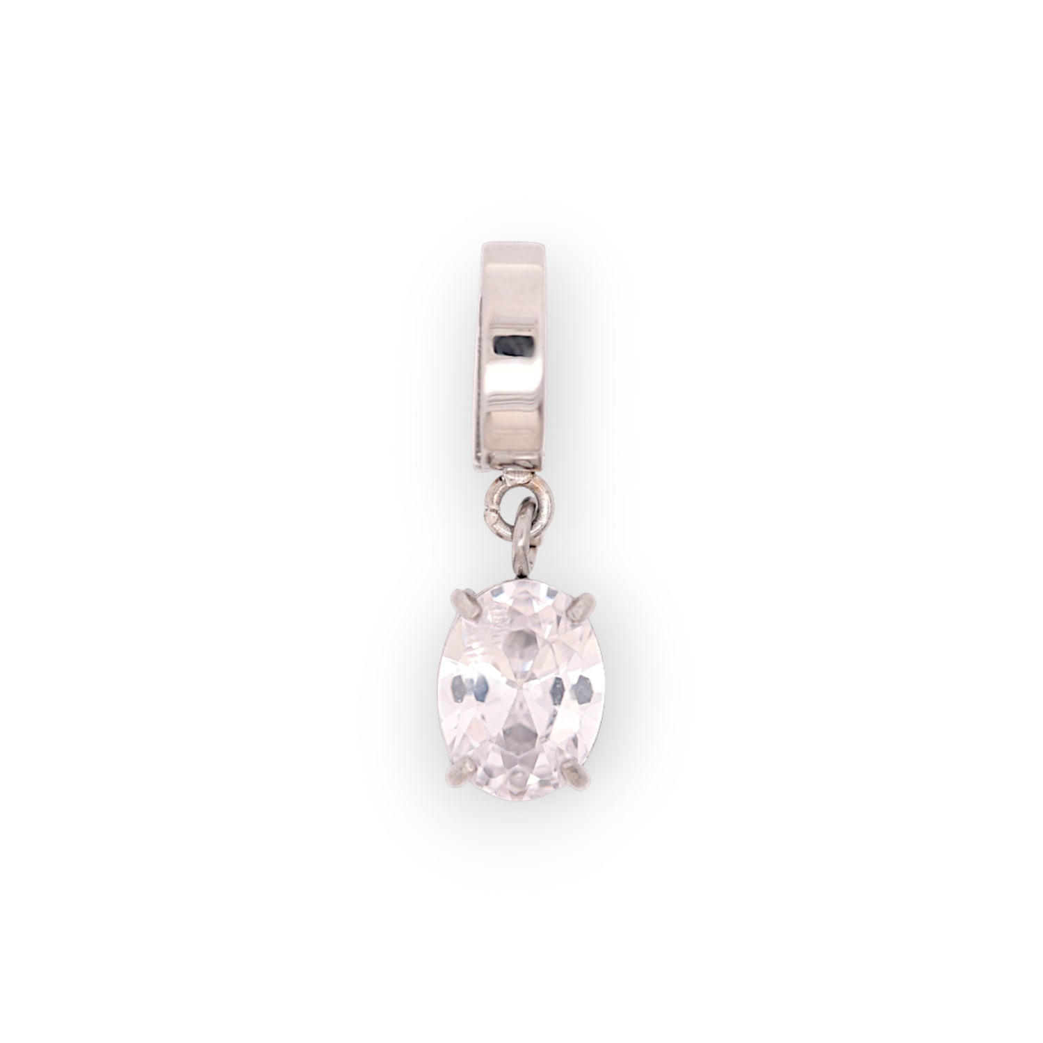 OVAL BIRTHSTONE CHARM - DIAMOND (APRIL)