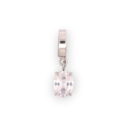 OVAL BIRTHSTONE CHARM - DIAMOND (APRIL)
