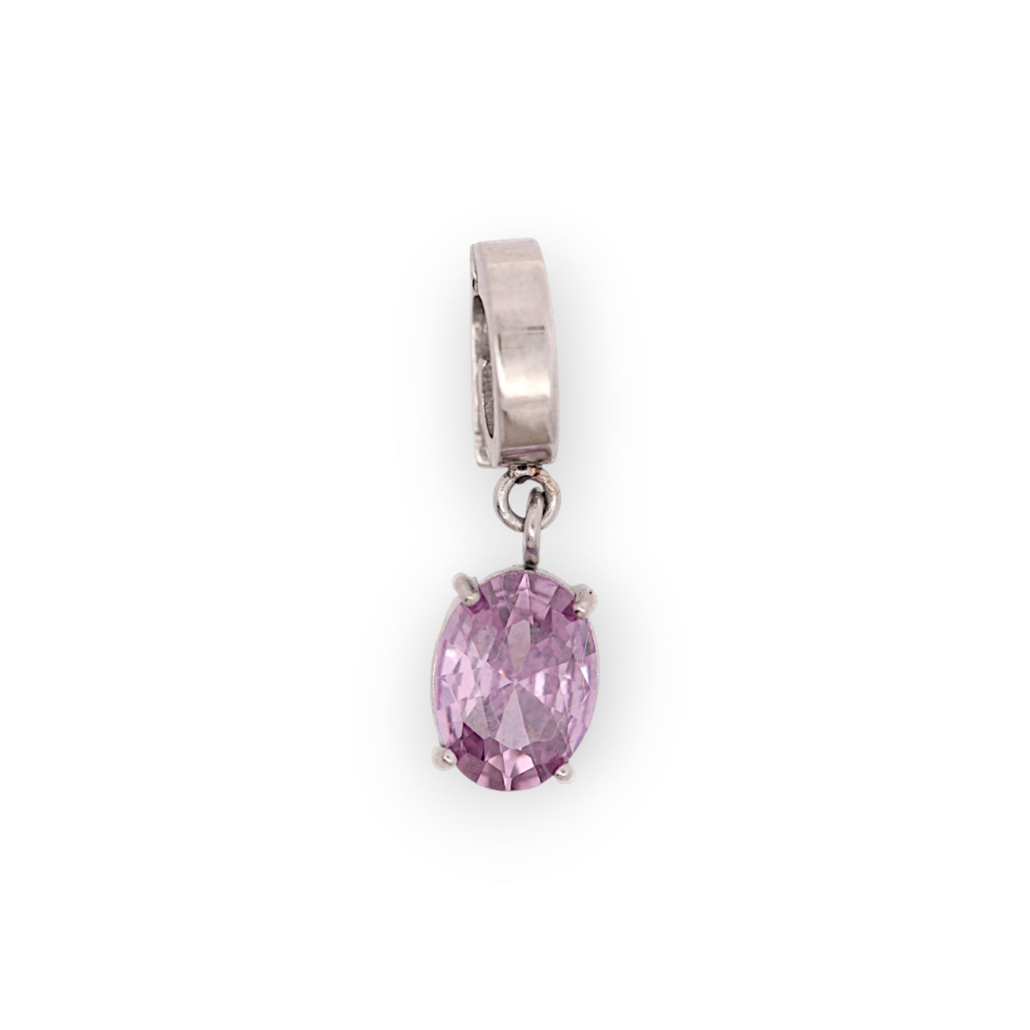 OVAL BIRTHSTONE CHARM - AMETHYST (FEB)