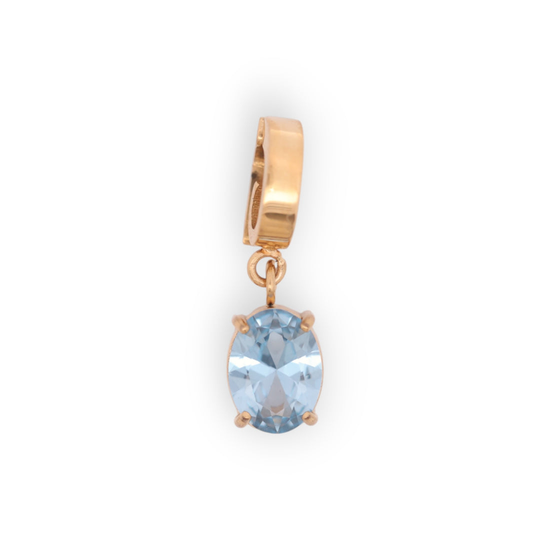 OVAL BIRTHSTONE CHARM - AQUAMARINE (MARCH)