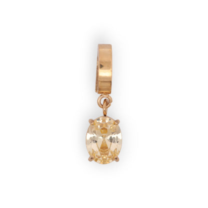 OVAL BIRTHSTONE CHARM - CITRINE (NOV)