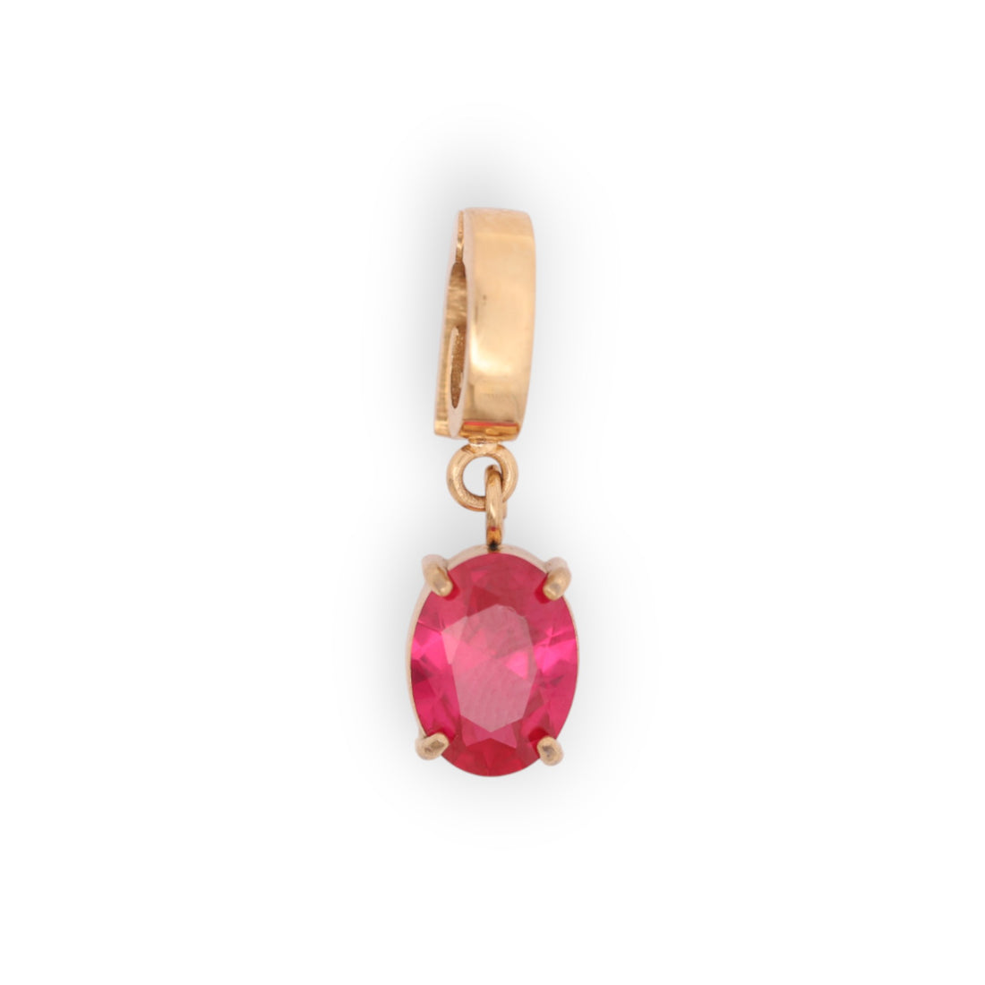 OVAL BIRTHSTONE CHARM - RUBY (JULY)