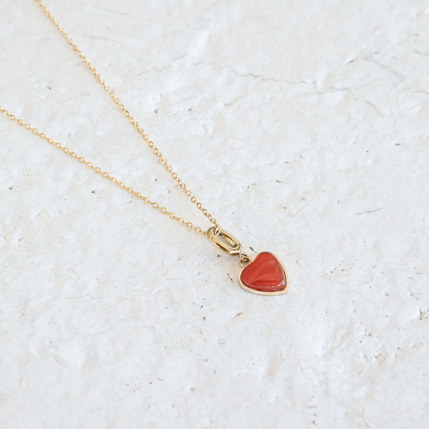 RED AGATE HEART CHARM - Inspiration Co.